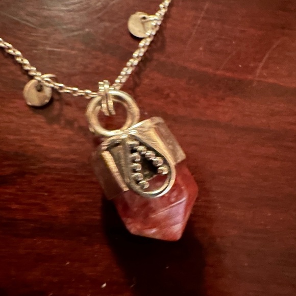 Quartz and sterling silver necklace - Picture 2 of 2